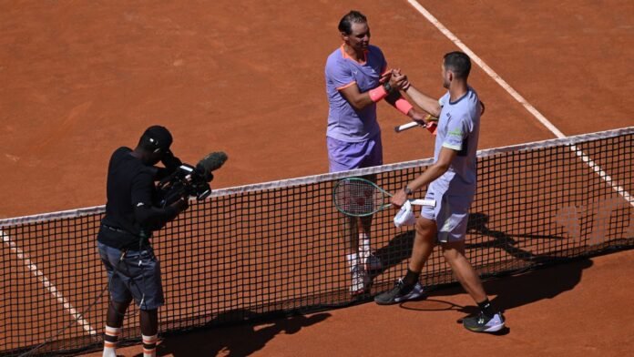 Rafael Nadal overpowered in Rome, unsure about French Open