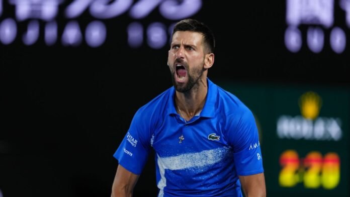 Djokovic advances at Australian Open despite trouble with body, fan