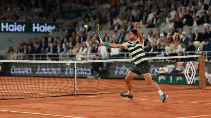 Alcaraz dispatches injured Tommy Paul to make semis in Paris